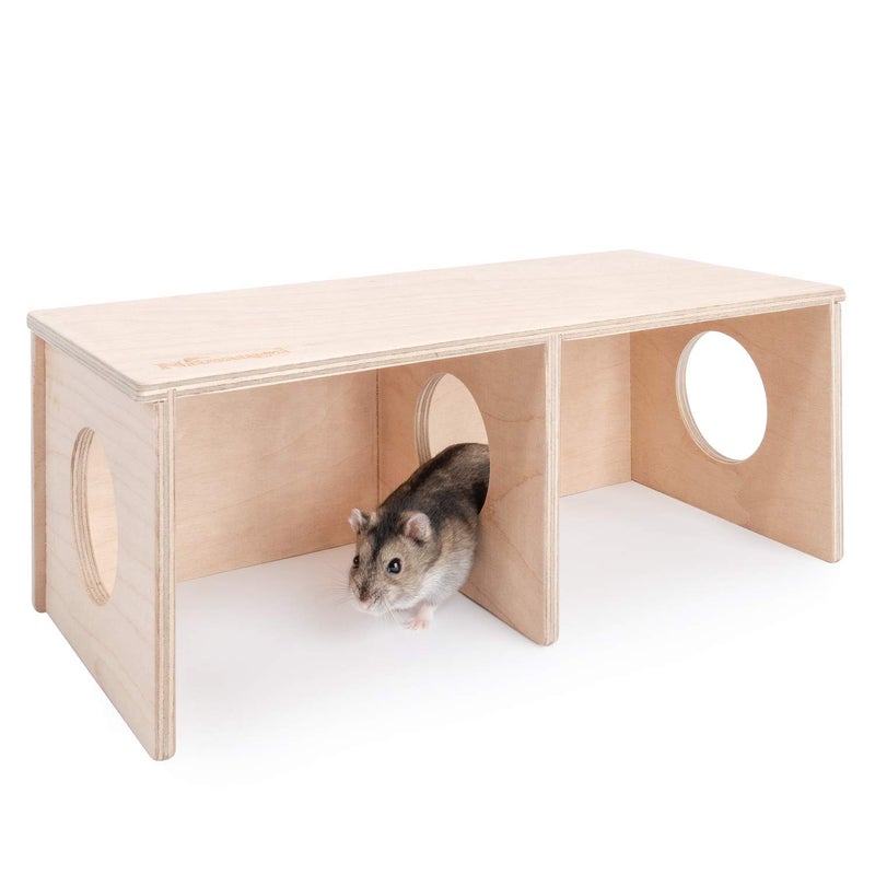 Niteangel Hamster Secret Peep Shed 2-Chamber Hideout & Tunnel Exploring Toys (Small - for Dwarf Hamster) - Image 1